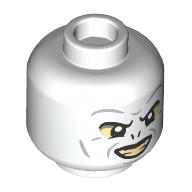 Tête de minifigurine Voldemort, yeux beige, nez plat, dents beige, motif imprimé sourire en colère (Minifig Head Voldemort, Tan Eyes, Flat Nose, Tan Teeth, Angry Grin Print)