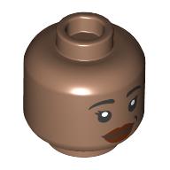 Tête de minifigurine Asisat Oshoala, Sourcils noirs, grain de beauté, Lèvres rouges foncées, fermé Sourire de la bouche / ouvert Motif imprimé Sourire de la bouche (Minifig Head Asisat Oshoala, Black Eyebrows, Beauty Mark, Dark Red Lips, Closed Mouth Smile / Open Mouth Smile Print)