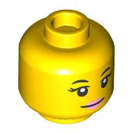 Tête de minifigurine Nova, lèvres roses brillantes, sourire / yeux fermés, bouche ouverte (Minifig Head Nova, Bright Pink Lips, Smile / Closed Eyes, Open Mouth Sleeping)