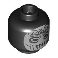 Minfig tête Mangemort, Argent Masque, yeux larges / yeux étroits motif imprimé (Minfig Head Death Eater, Silver Mask, Wide Eyes / Narrow Eyes Print)