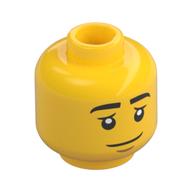Tête de minifigurine, sourcils, yeux à moitié fermés, masque somnolent / endormi, inscription 'ZZZZ', motif : bouche ouverte (Minifig Head, Eyebrows, Half Closed Eyes, Sleepy / Sleeping Mask, 'ZZZZ', Open Mouth Print)