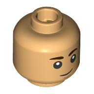 Tête de minifigurine jacen syndulla, sourcils brun foncé, sourire tordu / bouche ouverte sourire motif imprimé (Minifig Head Jacen Syndulla, Dark Brown Eyebrows, Crooked Smile / Open Mouth Smile Print)