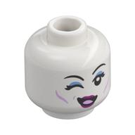 Tête de minifigurine Démon Blanc, lèvres magenta, Yeux Rouges et Sourire avec les Dents / Yeux Noirs (Minifig Head White Bone Demon, Magenta Lips, Red Eyes and Smile with Teeth / Black Eyes Winking Print)