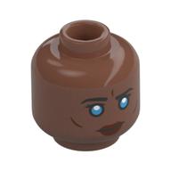 Tête de minifigurine Dr. Liet-Kynes, sourcils noirs, yeux azur foncé, Lèvres rouges foncées / Masque argenté (Minifig Head Dr. Liet-Kynes, Black Eyebrows, Dark Azure Eyes, Dark Red Lips / Silver Mask)