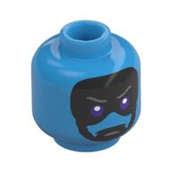Tête de minifigurine ronan l'accusateur, visage noir, yeux pourpre foncé, en colère, bouche fermée / colère dents motif imprimé (Minifig Head Ronan The Accuser, Black Face, Dark Purple Eyes, Angry, Mouth Closed / Angry Teeth Print)