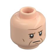 Tête de minifigurine baron vladimir harkonnen, sourcils de nougat moyen, rides, en colère, grincheux (Minifig Head Baron Vladimir Harkonnen, Medium Nougat Eyebrows, Wrinkles, Angry, Grumpy)
