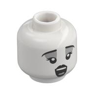 Tête de minifigurine Fantôme de chœur, sourcils noirs, lèvres, fard à paupières gris bleuté foncé, bouche ouverte chant/sourire neutre (Minifig Head Choir Ghost, Black Eyebrows, Lips, Dark Bluish Grey Eyeshadow, Open Mouth Singing/Neutral Smile)