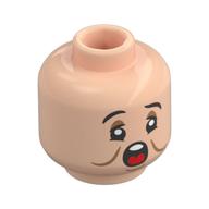Tête de minifigurine éternuant, sourcils noirs, fard à paupières orange foncé, bouche ouverte / bouche fermée éternuement (Minifig Head Sneezy, Black Eyebrows, Dark Orange Eyeshadow, Open Mouth/Closed Mouth Sneeze)