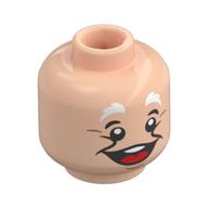 Tête de minifigurine Sourcils blancs heureux et épais, joues, bouche ouverte Sourire sans/avec dents (Minifig Head Happy, Thick White Eyebrows, Cheeks, Open Mouth Smile Without/With Teeth)