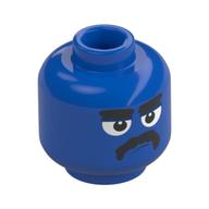 Tête de minifigurine, yeux blancs, Grands sourcils noirs, moustache (Minifig Head, White Eyes, Big Black Eyebrows, Moustache)