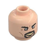 Tête de minifigurine igor karkaroff, épais sourcils noirs, moustache, bouc, escalier arrière/sourire moyen (Minifig Head Igor Karkaroff, Thick Black Eyebrows, Moustache, Goatee, Stern Stair/Mean Grin)