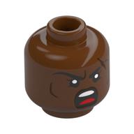 Tête de minifigurine Barbare nain, personnage féminin, sourcils longs, Fronce / Cri en colère (Minifig Head Dwarf Barbarian, Female, Long Eyebrows, Frown / Angry Scream)