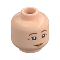 Tête de minifigurine Molly Weasley, sourcils orange foncé, pattes d'oie, taches de rousseur, sourire / colère (Minifig Head Molly Weasley, Dark Orange Eyebrows, Crow's Feet, Freckles, Smile/Angry)