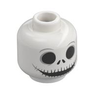 Tête de minifigurine Jack Skellington, crâne, grands yeux noirs, bouche grand avec dents (Minifig Head Jack Skellington, Skull, Large Black Eyes, Wide Mouth with Teeth)