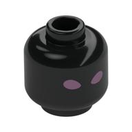 Tête de minifigurine avec des yeux rose métallique motif imprimé (Minifig Head with Metallic Pink Eyes Print)