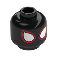 Tête de minifigurine Miles Morales, Yeux de Spider-Man rouge/blanc, Points bleu foncé (Minifig Head Miles Morales, Red/White Spider-Man Eyes, Dark Blue Dots)