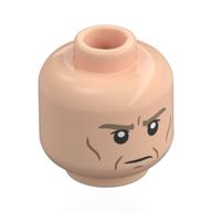 Tête de minifigurine directeur krennic, sourcils beige foncés, lignes de nougat, sévère / bouche ouverte en colère (Minifig Head Director Krennic, Dark Tan Eyebrows, Nougat Lines, Stern / Open Mouth Angry)