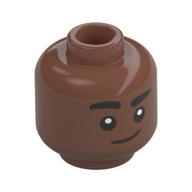 Tête de minifigurine Blaise Zabini, Sourcils noirs surélevés, sourire (Minifig Head Blaise Zabini, Raised Black Eyebrow, Smirk)