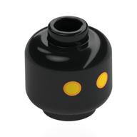 Tête de minifigurine Jawa, yeux jaunes, Motif imprimé bord orange (Minifig Head Jawa, Yellow Eyes, Orange Border Print)