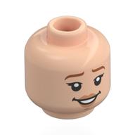Tête de minifigurine Nami, sourcils orange foncé, lèvres nougat, bouche ouverte sourire / pleurs (Minifig Head Nami, Dark Orange Eyebrows, Nougat Lips, Open Mouth Smile / Crying)