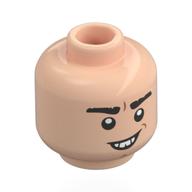 Tête de minifigurine Marcus Flint, sourcils noirs, dents, sourire moyen (Minifig Head Marcus Flint, Black Eyebrows, Teeth, Mean Grin)
