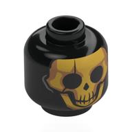 Tête de minifigurine Oro, Crâne d'or (Minifig Head Oro, Gold Skull)