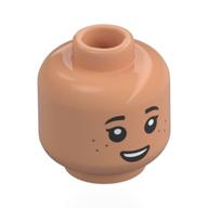 Tête de minifigurine isabella delgado, sourcils noirs, bouche ouverte en aww/peur (Minifig Head Isabella Delgado, Black Eyebrows, Open Mouth in Aww/Scared)