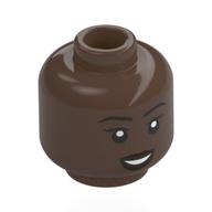 Tête de minifigurine Aube, sourcils, lèvres rouge foncé, Bouche ouverte Sourire/Sterne fermée Bouche (Minifig Head Dawn, Eyebrows, Dark Red Lips, Open Mouth Smile/Stern Closed Mouth)