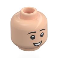 Tête de minifigurine Henry, enfant, sourcils noirs, Sourire ouvert / Cri effrayé (Minifig Head Henry, Child, Black Eyebrows, Open Mouth Smile / Scared Scream)