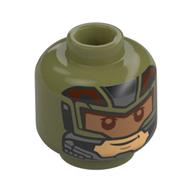 Tête de minifigurine Joaqunn Torres, Masque de pilote, Visière rouge (Minifig Head Joaquín Torres, Pilot Mask, Red Visor)