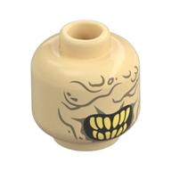 Tête de minifigurine Bouche de Sauron, Rides beige foncées, Motif imprimé Dents pointues jaunes (Minifig Head Mouth of Sauron, Dark Tan Wrinkles, Yellow Sharp Teeth Print)