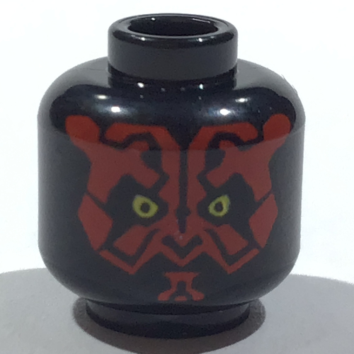 Tête de minifigurine Dark Maul, visage rouge, motif : yeux jaunes (Minifig Head Darth Maul, Red Face, Yellow Eyes Print)