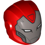 Casque avec plaques d'armure et protecteurs d'oreilles avec visage argenté et yeux rectangulaires blancs, motif imprimé triangle sur le avant (potts de poivre) (Helmet with Armor Plates and Ear Protectors with Silver Face and White Rectangular Eyes, Triangle on Forehead Print (Pepper Potts))