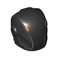 Casque avec plaques d'armure et protecteurs d'oreille avec masque sans visage et détails orange (Rinzler) (Helmet with Armor Plates and Ear Protectors with Faceless Mask and Orange Details (Rinzler))