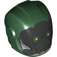 Casque avec plaques d'armure et protecteurs d'oreille avec masque noir motif imprimé (Vautour) (Helmet with Armor Plates and Ear Protectors with Black Mask Print (Vulture))