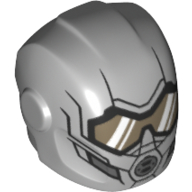 Casque avec plaques d'armure et protecteurs d'oreille avec visière oculaire et embout buccal motif imprimé (Wasp) (Helmet with Armor Plates and Ear Protectors with Eye Visor and Mouthpiece Print (Wasp))