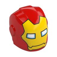 Casque avec plaques d'armure et protecteurs d'oreilles avec masque jaune avec des fentes blanches pour les yeux (Helmet with Armor Plates and Ear Protectors with Yellow Mask with White Eye Slits Print)