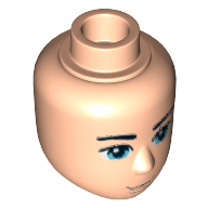 Tête de mini-poupée mâle, yeux bleus, sourcils noirs motif imprimé [Disney princesse eric] (Minidoll Head Male, Blue Eyes, Black Eyebrows Print [Disney Princess Eric])