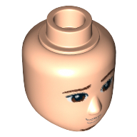 Tête de mini-poupée Homme, yeux brun foncé, motif : sourcils et bouc (Minidoll Head Male, Dark Brown Eyes, Eyebrows and Goatee Print)
