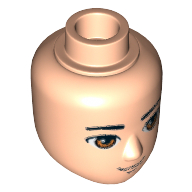Tête de mini-poupée Homme, yeux bruns, motif : sourire (Minidoll Head Male, Brown Eyes, Smile Print)