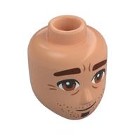 Tête de mini-poupée Homme, sourcils brun rougeâtre, bouc, Clous, rides (Minidoll Head Male, Reddish Brown Eyebrows, Goatee, Stubbles, Wrinkles)