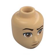 Tête de mini-poupée Mâle, sourcils noirs, yeux bruns, Ours, sourcil levé, Sourire lopside (Minidoll Head Male, Black Eyebrows, Brown Eyes, Bears, Raised Eyebrow, Lopsided Smile)