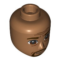 Tête de mini-poupée Homme, yeux brun rougeâtre, barbe, moustache, rides (Minidoll Head Male, Reddish Brown Eyes, Beard, Mustache, Wrinkles)