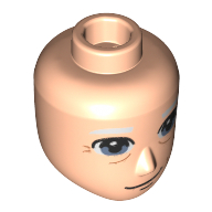 Tête de mini-poupée Homme, Visage d'homme âgé, sourcils blancs, motif : rides (Minidoll Head Male, Old Man Face, White Eyebrows, Wrinkles Print)