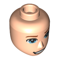 Tête de mini-poupée mâle, yeux bleus, dents de bouche sévère sourire motif imprimé (Minidoll Head Male, Blue Eyes, Mouth Teeth Stern Grin Print)