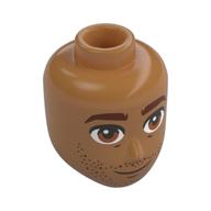 Tête de mini-poupée Mâle, sourcils bruns rougeâtres, yeux, barbe tronquée (Minidoll Head Male, Reddish Brown Eyebrows, Eyes, Stubbled Beard)