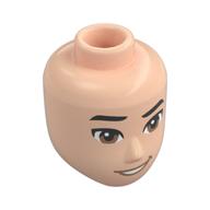 Tête de mini-poupée Homme, sourcils noirs, Sourcils droit levés, yeux brun moyen, Bouche (Minidoll Head Male, Black Eyebrows, Lifted Right Eyebrow, Medium Brown Eyes, Mouth)