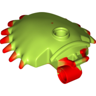 Visuel indicatif Rebrickable de Plante, venus flytrap coque 5 x 6, avec motif 'Fingers' de feuilles rouges (Plant, Venus Flytrap Shell 5 x 6, with Red Leaf 'Fingers' Pattern)
