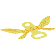 Ailes de col, orange bourdon Aile lignes sur fond transparent-jaune motif imprimé (Neckwear Wings, Orange Bumblebee Wing Lines over Trans-Yellow Background Print)