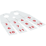 Cape de cou, quatre fentes avec motif imprimé rouge '2' à '13' (Calendrier) (Neckwear Cape, Four Slits with Red '2' to '13' (Calendar) Print)